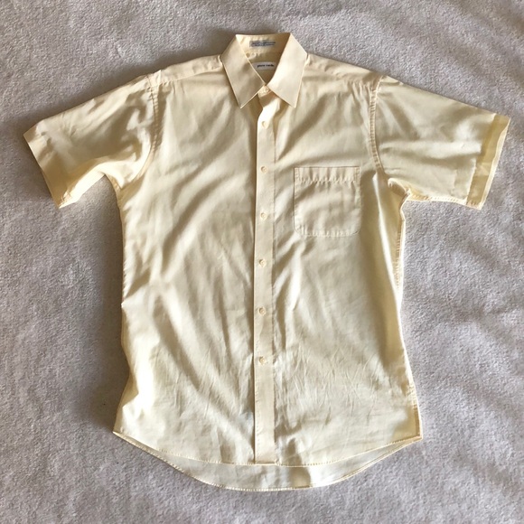 Vintage Pierre Cardin butter stick yellow button up short sleeve shirt - Picture 2 of 14